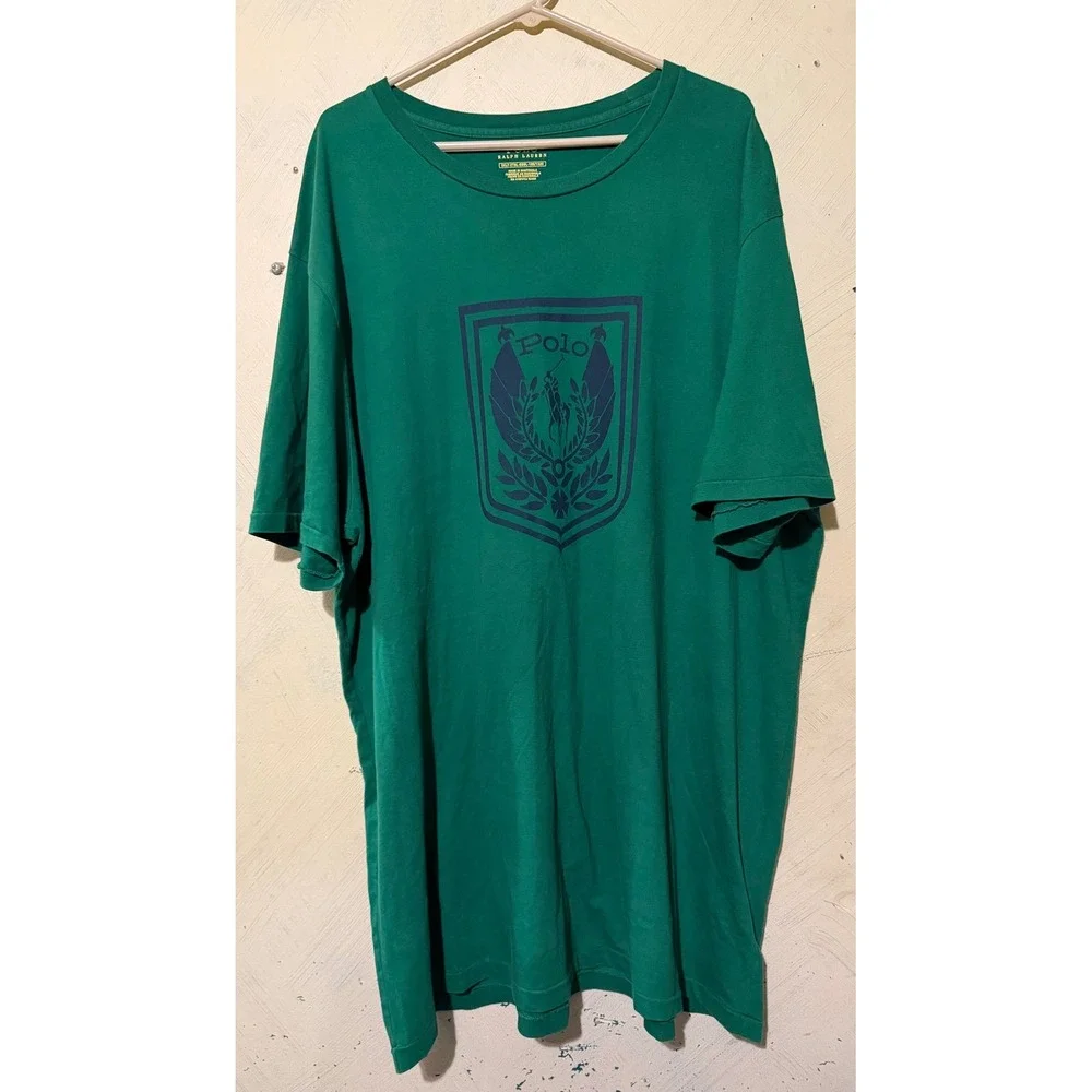 Polo Ralph Lauren Mens 2XLT Green Crest Graphic Logo T-Shirt Big & Tall SS